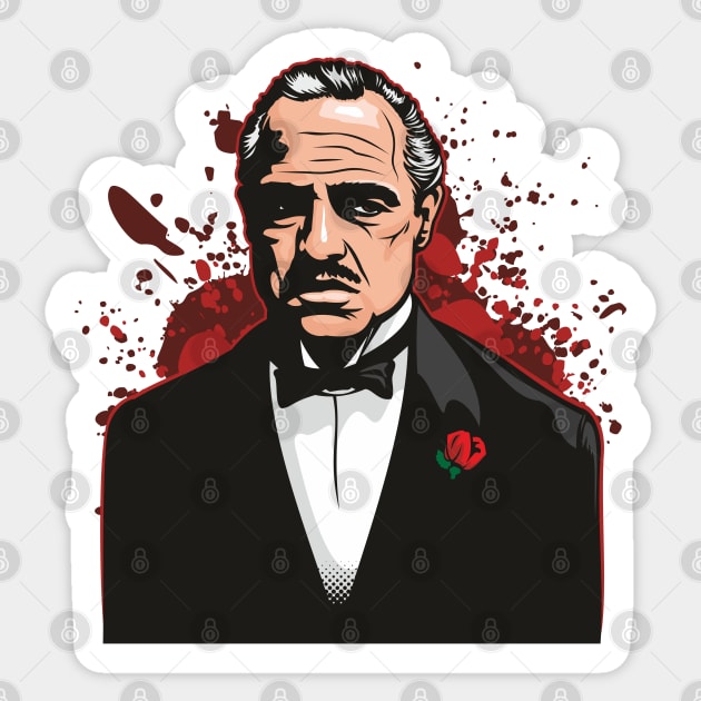 Don Vito Corleone Sticker by Jamie Lee Art